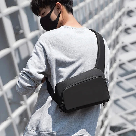 Premium Waterproof Magnetic Messenger Bag | Sophisticated "Bowling CrossBag" Silhouette | Lightweight Minimalist Oxford Sling Shoulder Bag for Men | Famous Brand Model MR 8893 Versatile Essential for Modern Lifestyle Luxegan