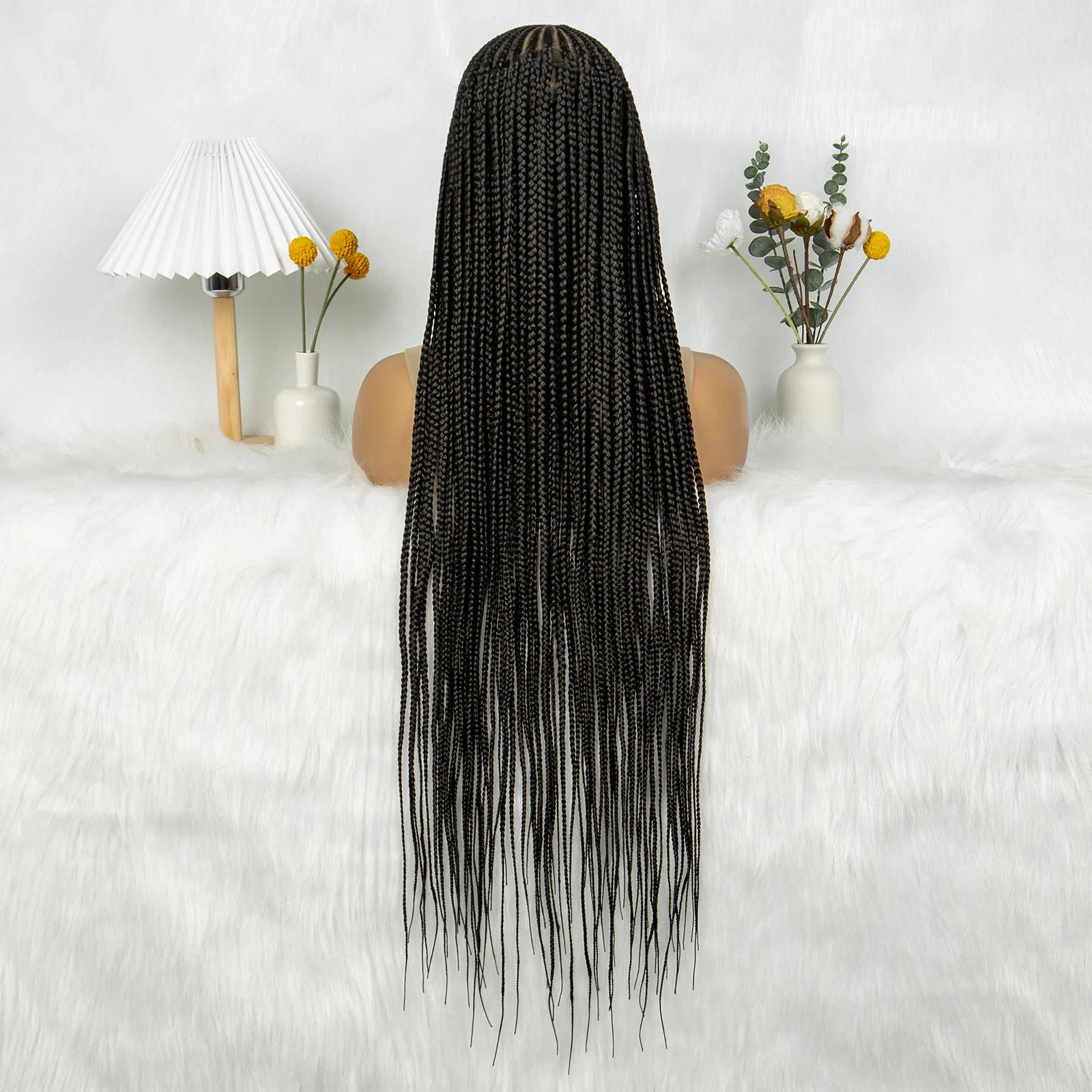 KIMA 36" Tribal Cornrow Braids Wig | Transparent Full Lace | Box Braids | Baby Hair Luxegan