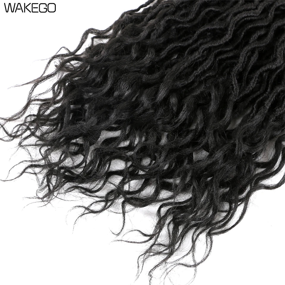 Goddess Faux Locs Crochet Hair | 18" Soft Curly Braids | Ombre Dreadlocks Extensions | 24 Strands/Pack Luxegan