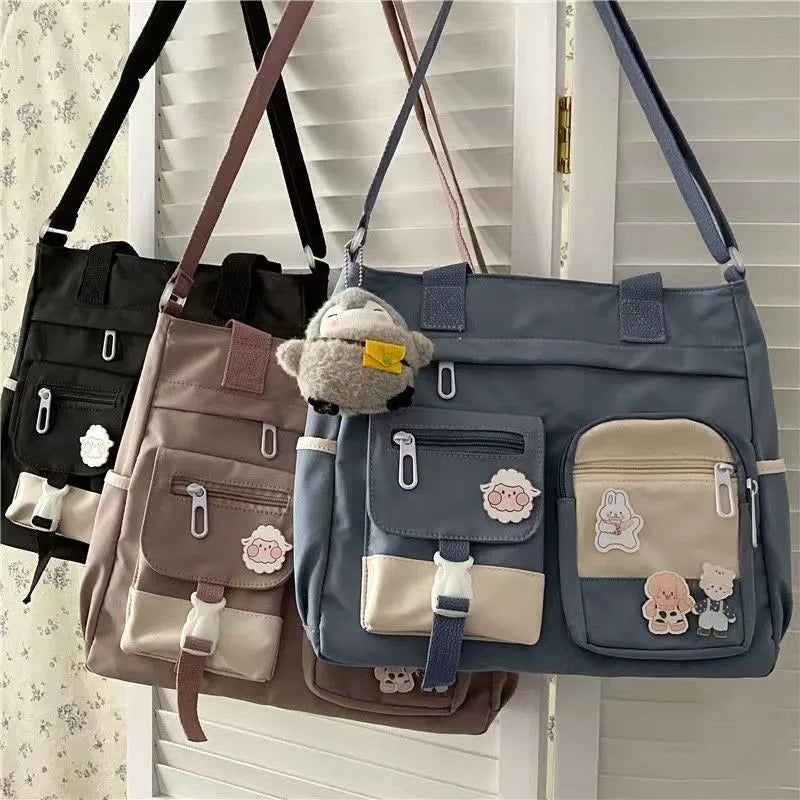 Waterproof Nylon Canvas Crossbody Tote | Casual Shoulder Messenger Bag Luxegan