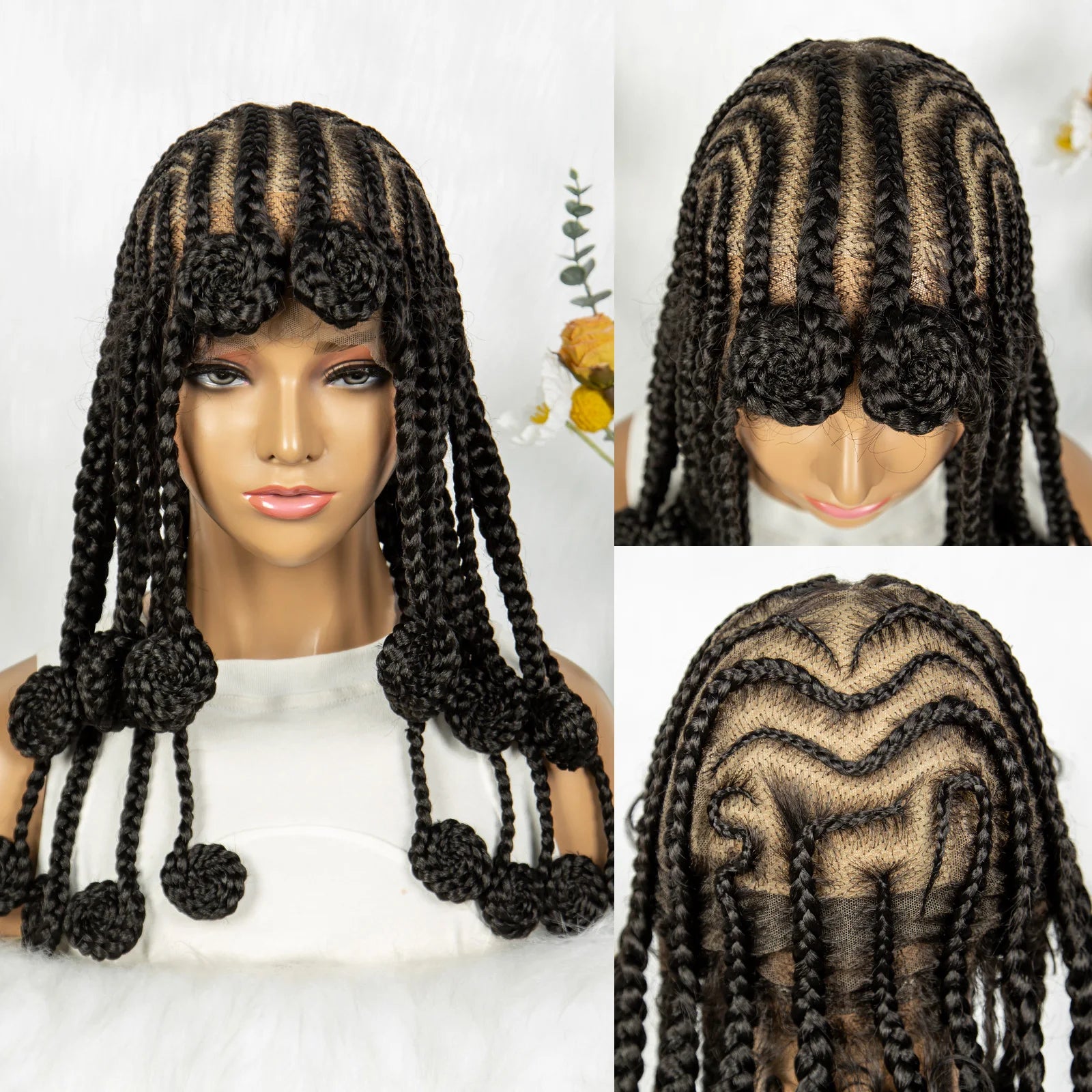 KIMA Full Lace Bantu Cornrow Braided Wig | Classic African Tribe Style Luxegan