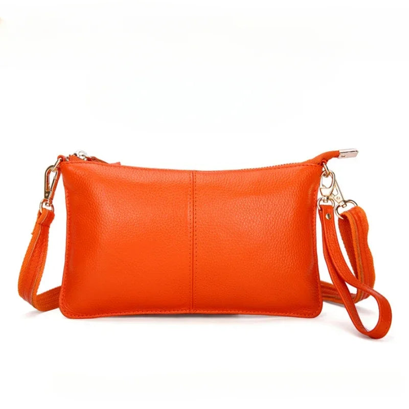 100% Genuine Leather Shoulder Bag | Sophisticated First Layer Cowhide Rectangle Bag | Elegant Luxury Designer Handbag | "Dignified" Soft Cow Leather Messenger for Daily Matching Luxegan