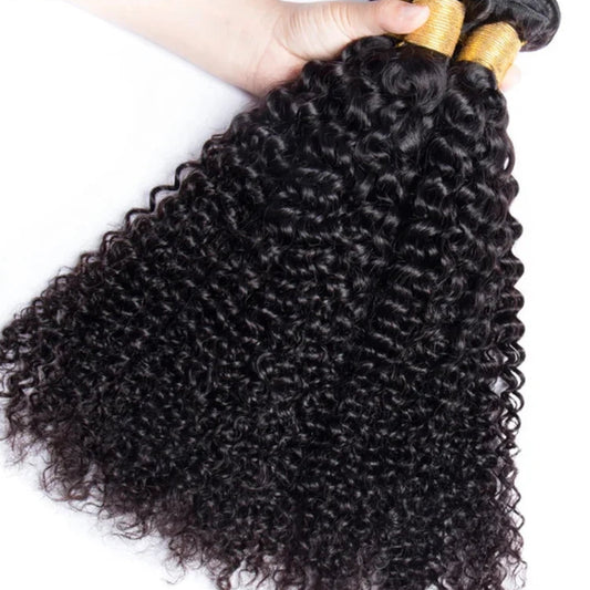 Kinky Curly Brazilian Remy Hair Bundles + HD Lace Closure | 13x4 / 13x6 Jerry Curl Weave - view 2