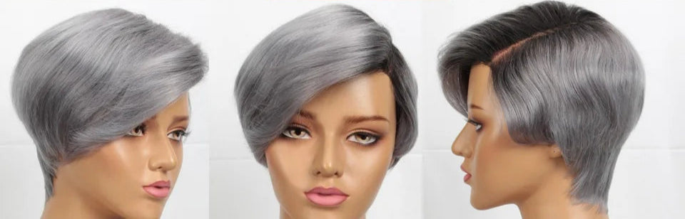 Rebecca Ombre Blonde 613 Pixie Bob Wig | HD Transparent T-Part Lace Front Luxegan