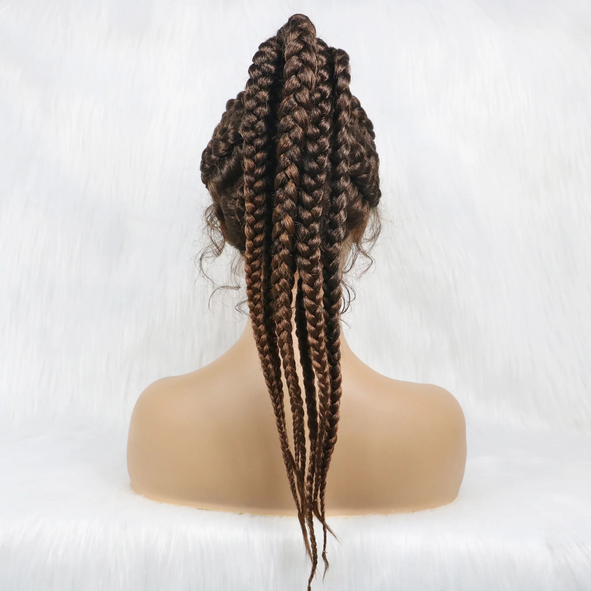24" Ombre Braided Ponytail Wig | Lace Front with Baby Hair Luxegan