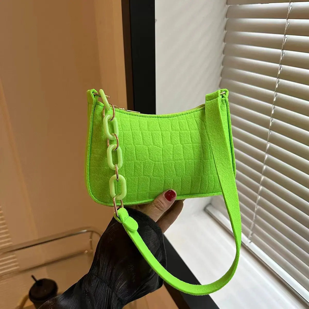Fashion Felt Shoulder Bag | Minimalist Underarm Handbag Luxegan