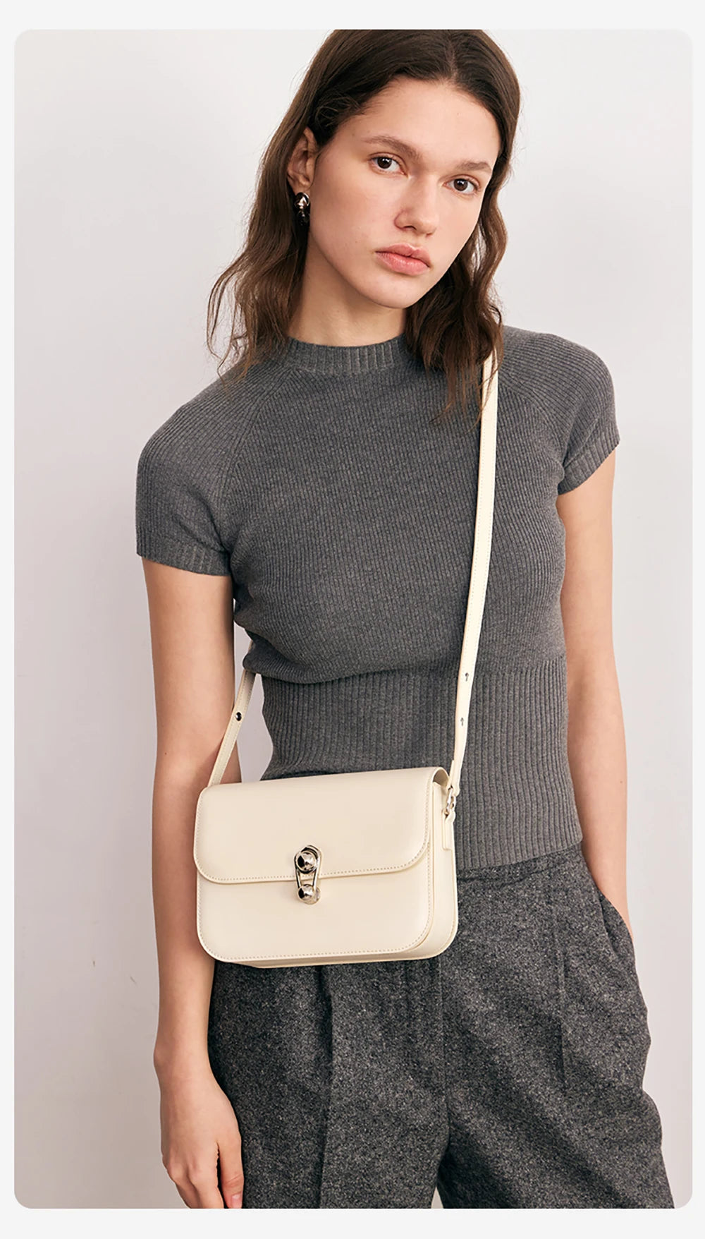 Women's Bag Luxury Brand | New Fashion Shoulder & Crossbody Square Bags (Designer Split Leather Tote Handbag with Lock) Luxegan