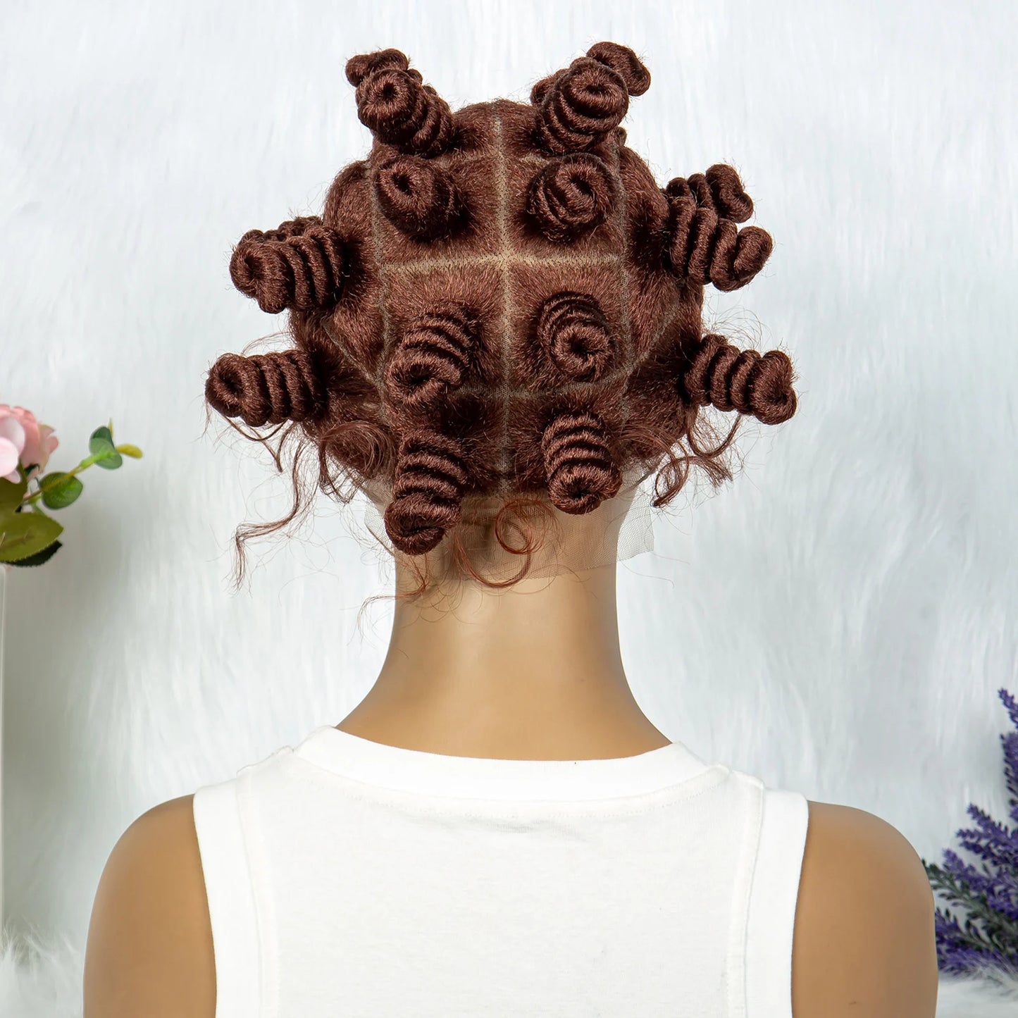Knotless Braids Wig with Twist Buns | Full Lace African Braiding Hair Luxegan