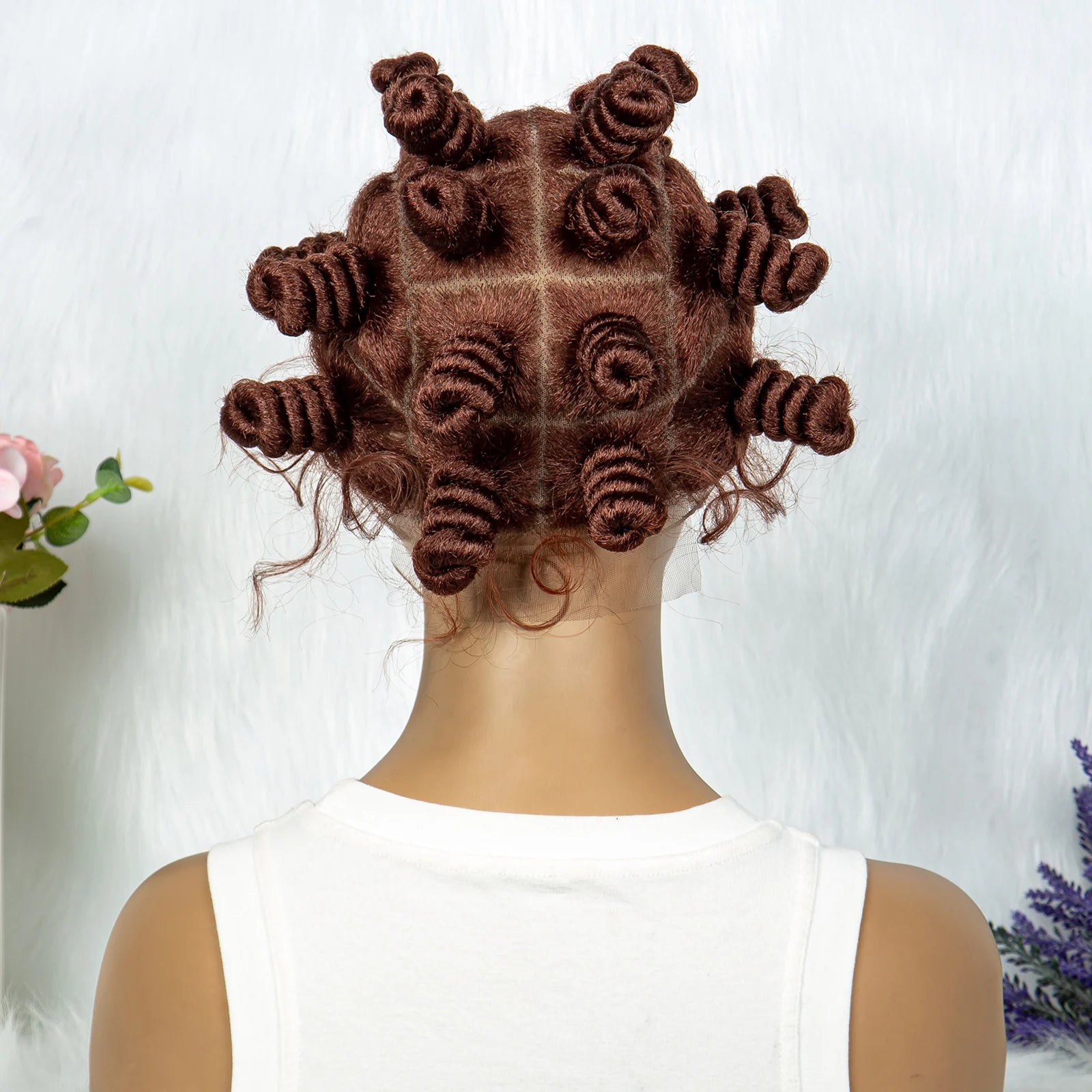 Knotless Braids Wig with Twist Buns | Full Lace African Braiding Hair Luxegan