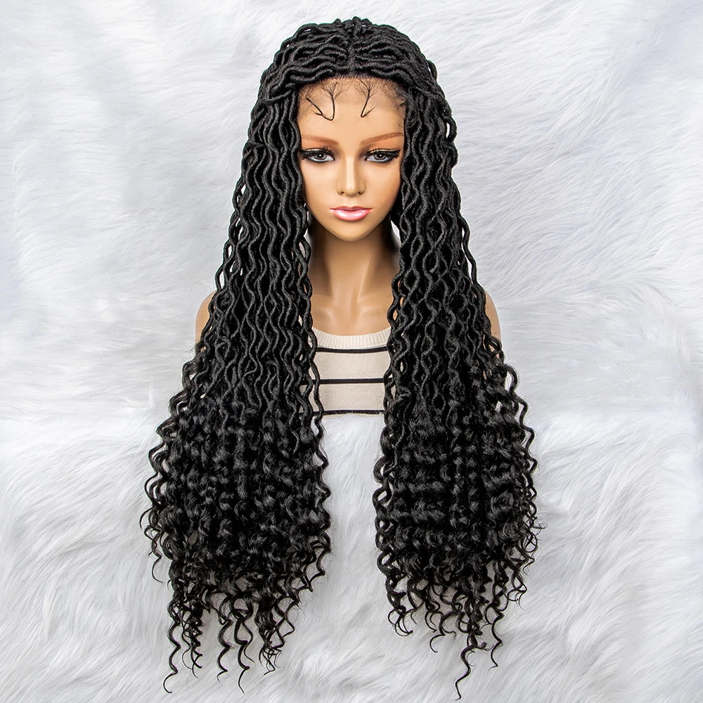 34" Dreadlocks Braided Wig | Full Lace Front with Baby Hair Luxegan
