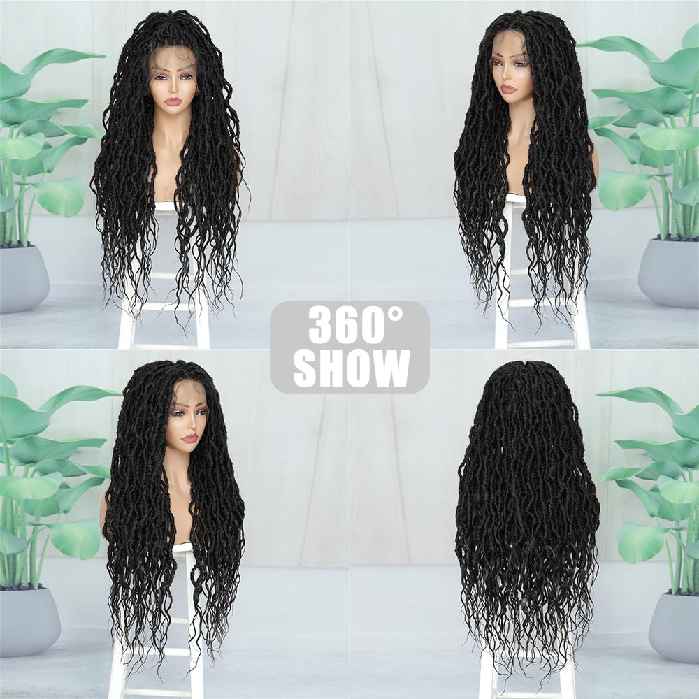 IPARTY 32" Knotless Faux Locs Wig | Full Lace Goddess Braids Luxegan