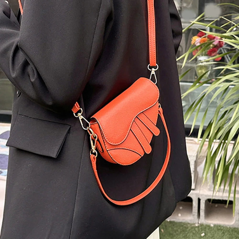 Mini Solid Saddle Crossbody | Soft Fashion Messenger Bag Luxegan