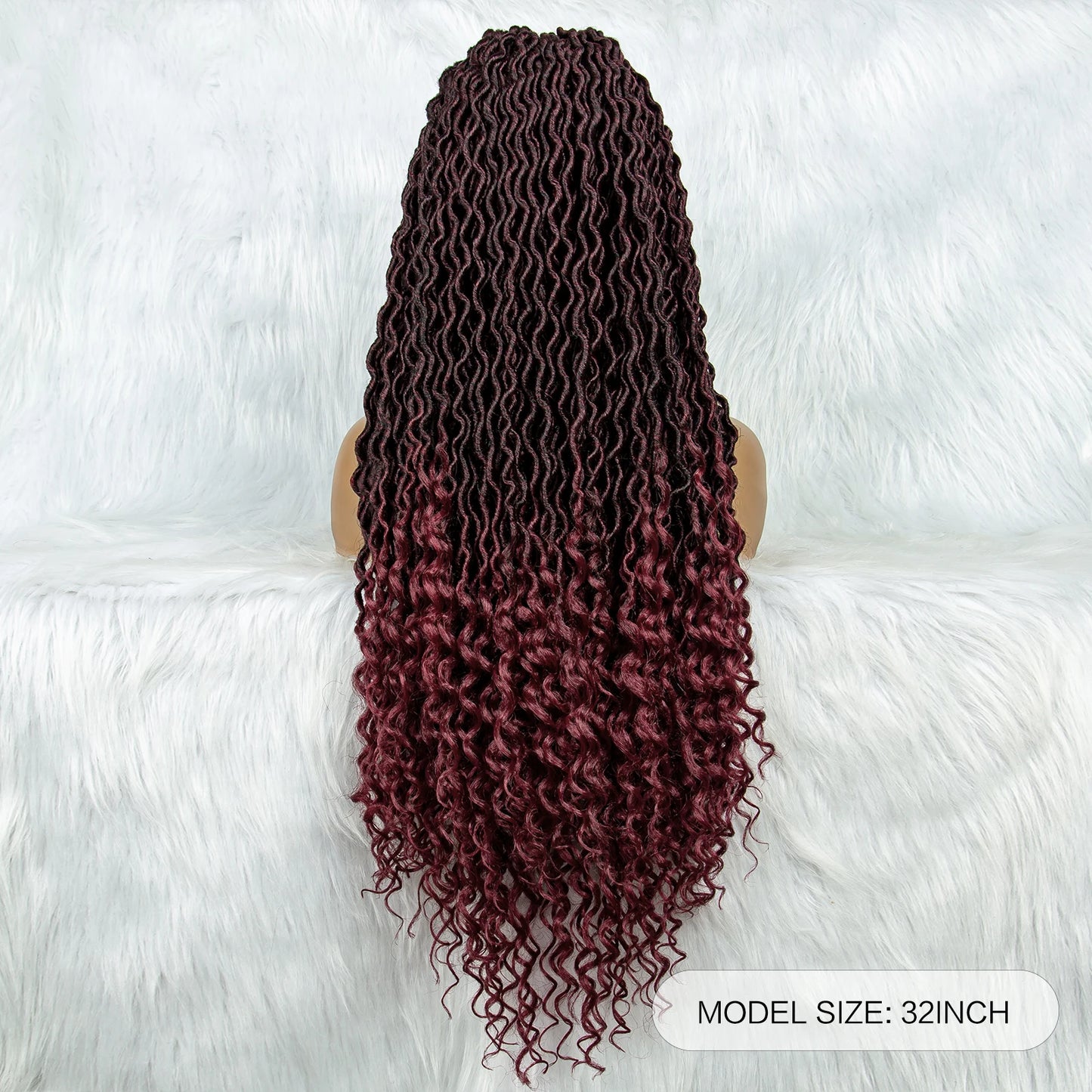 32 Inch Goddess Locs Lace Front Wig | Curly Ends | Faux Locs | Synthetic Hair | With Baby Hair