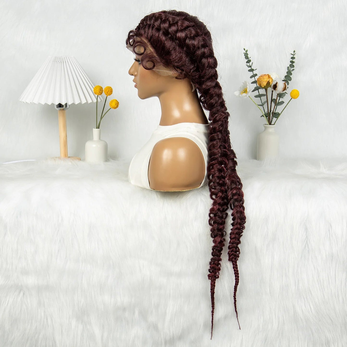 36" Twisted Braids Lace Front Wig | 13x1 | Senegalese Twist | Baby Hair | Handmade Synthetic Braids Luxegan