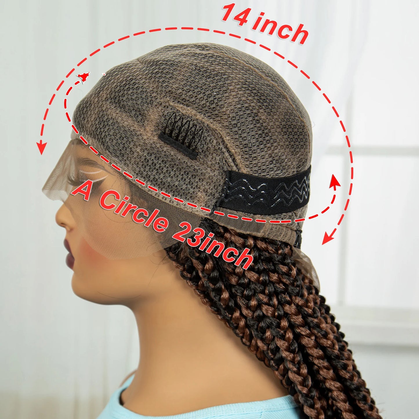 36" Knotless Box Braids Wig | Full Lace | Baby Hair | Natural Look Luxegan