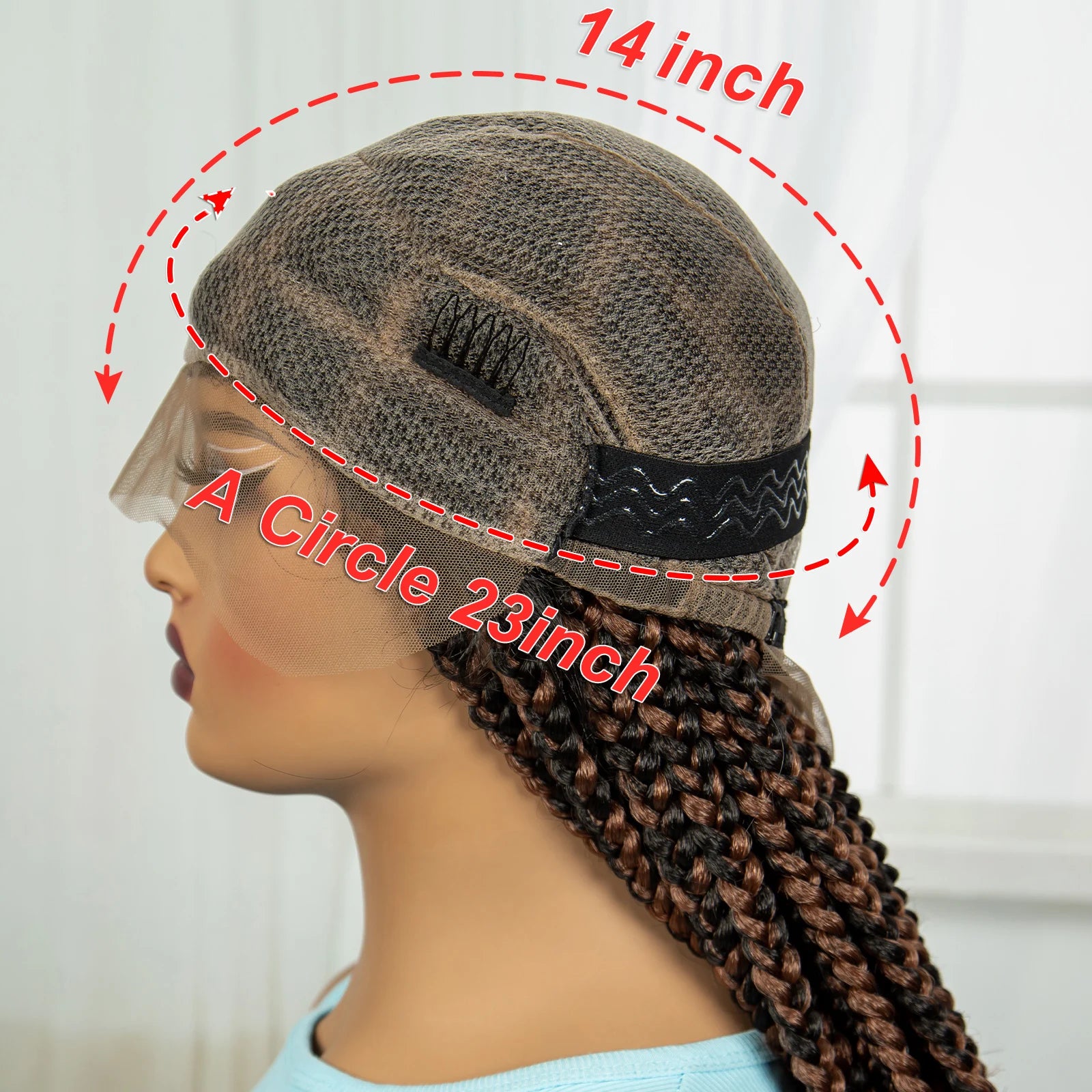 36" Knotless Box Braids Wig | Full Lace | Baby Hair | Natural Look Luxegan