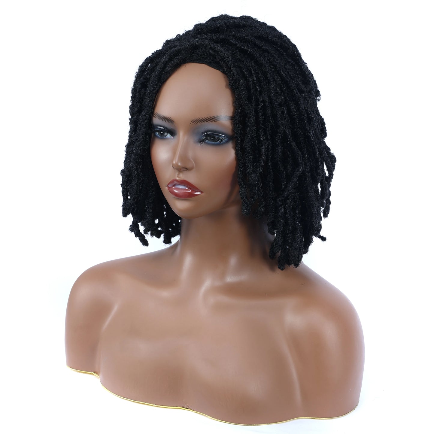 10" Braided Bob Wig | Afro Dreadlock Wig | Curly Ends | Synthetic Crochet Wig | Cosplay