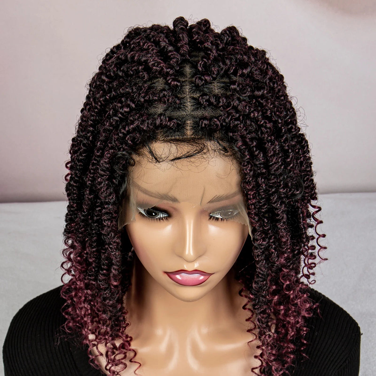 Dreadlocks Braided Wigs Lace Front Braided Wigs Short Box Braided Wigs for Women with Baby Hair Ombre Lace Braids Wigs Luxegan