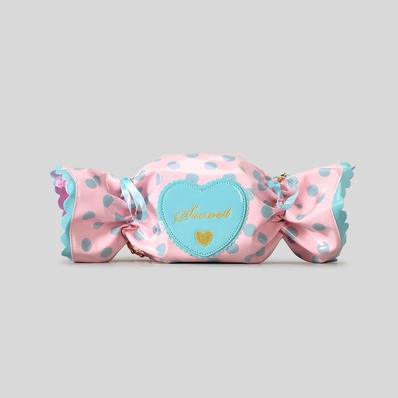 Cute Candy Design Crossbody Bag for Women | Creative Harajuku Love Hearts Shoulder Bag | Colorful PVC "Pillow" Purse & Funny Hip-Hop Accessory for Girls Luxegan