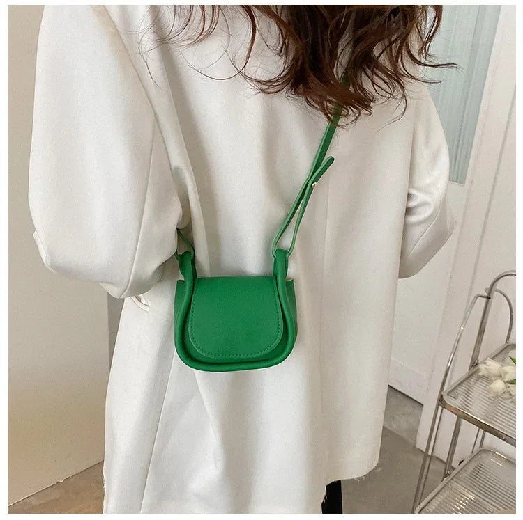 Candy Color Fashion Mini Crossbody Bag | Small PU Leather Saddle Bag & Lipstick Pouch | Versatile Card Holder & Coin Purse with Hasp Closure Luxegan