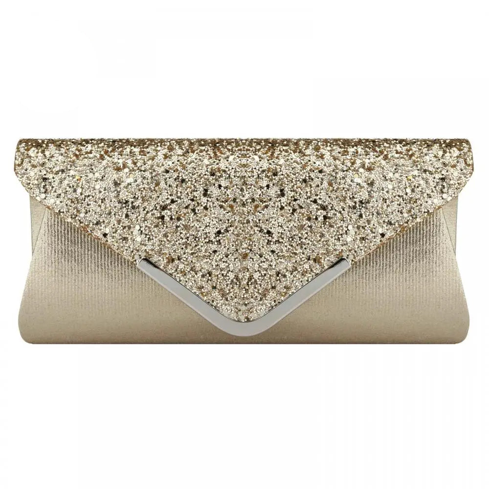 PU Leather Sequined Envelope Clutch | Royal Blue Luxury Designer Evening Bag Luxegan