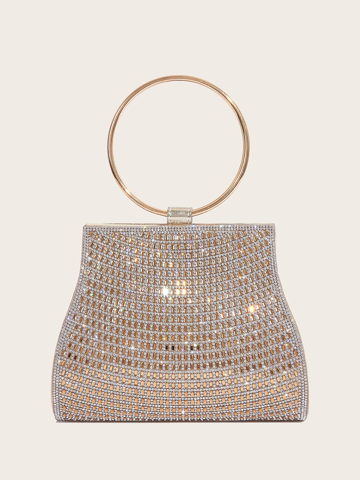 Acrylic Striped Diamond Clutch | Hard Bridal Rhinestones Evening Purse Luxegan