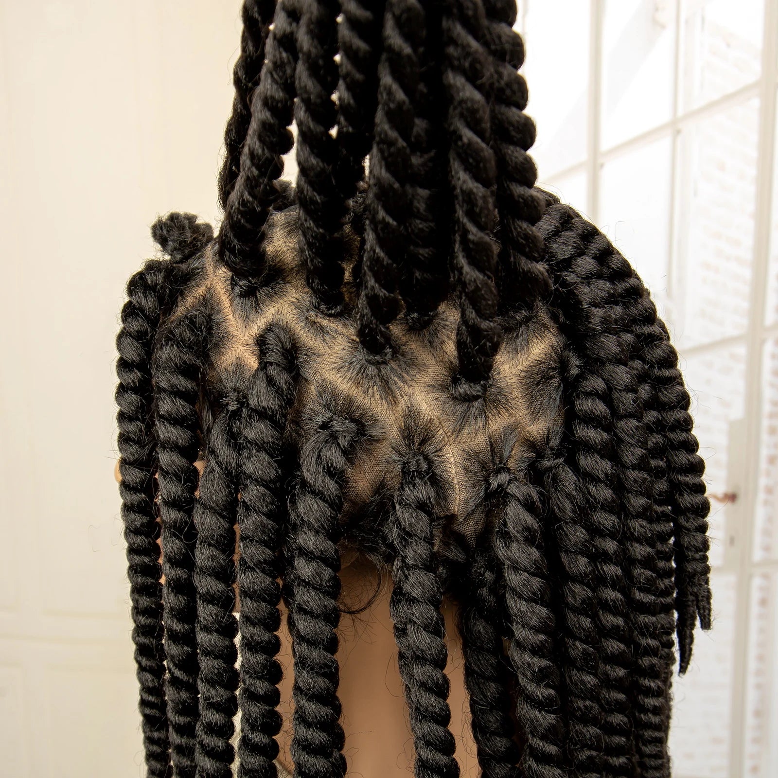 16 Inch Brown Twisted Braided Bob Wig | Full Lace | Kanekalon Fiber | For Black Women