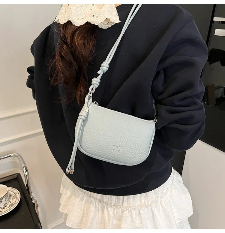 Ladies' Fashionable Solid Color Crossbody Bag | Versatile Exquisite Design Saddle Bag | Casual Daily Commuting Shoulder Handbag Luxegan