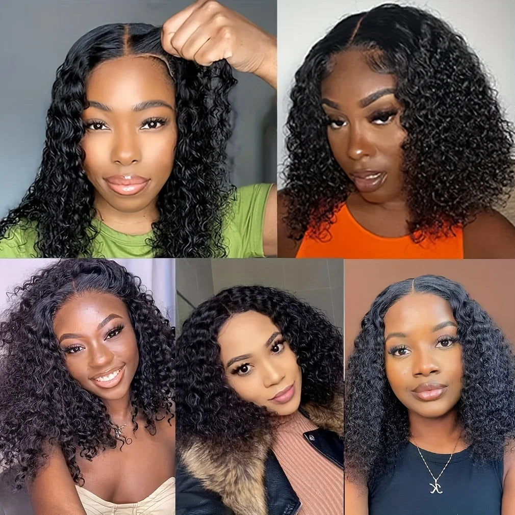 12A Water Wave Bob Wig | Glueless Lace Front Wig | Brazilian Remy Hair | Pre-Plucked Luxegan