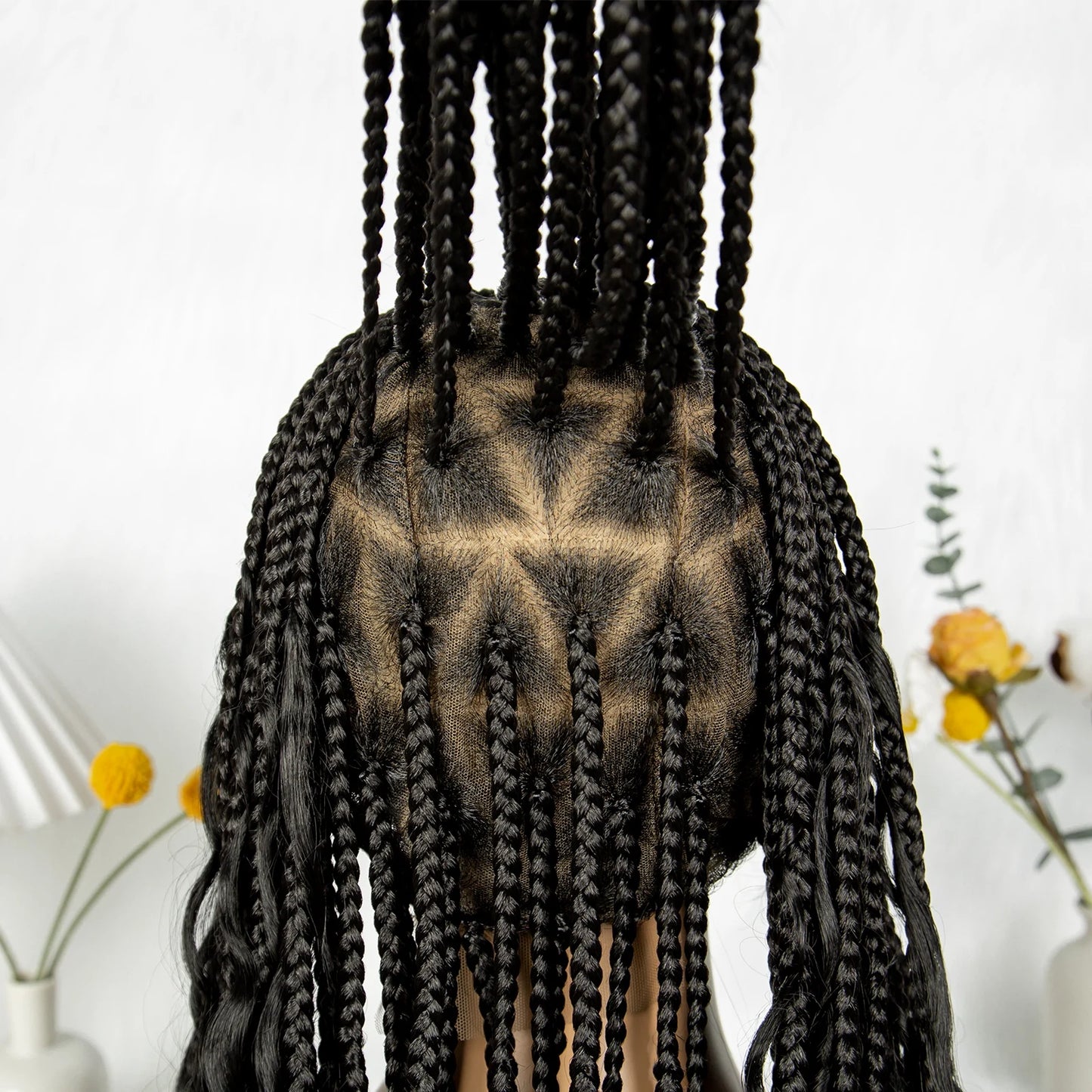 Bohemian Box Braids Wig - Full Lace Knotless Boho Braided Wig with Baby Hair for Black Women
