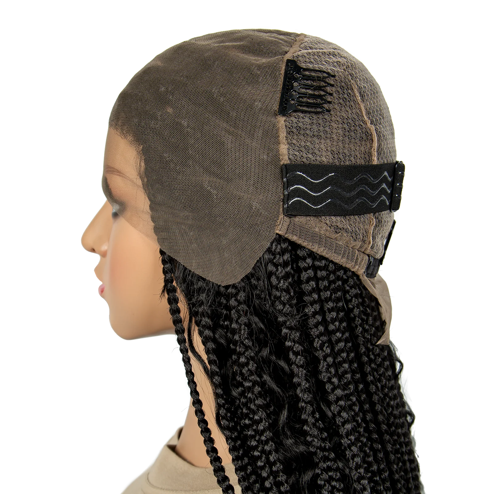 HD Transparent Full Lace Boho Box Braids Wig | Knotless Synthetic Luxegan