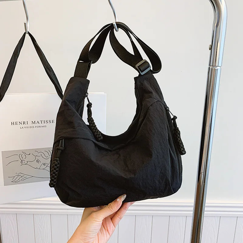 Trendy Korean Dumpling Hobo | Soft Large Capacity Shoulder Bag Luxegan