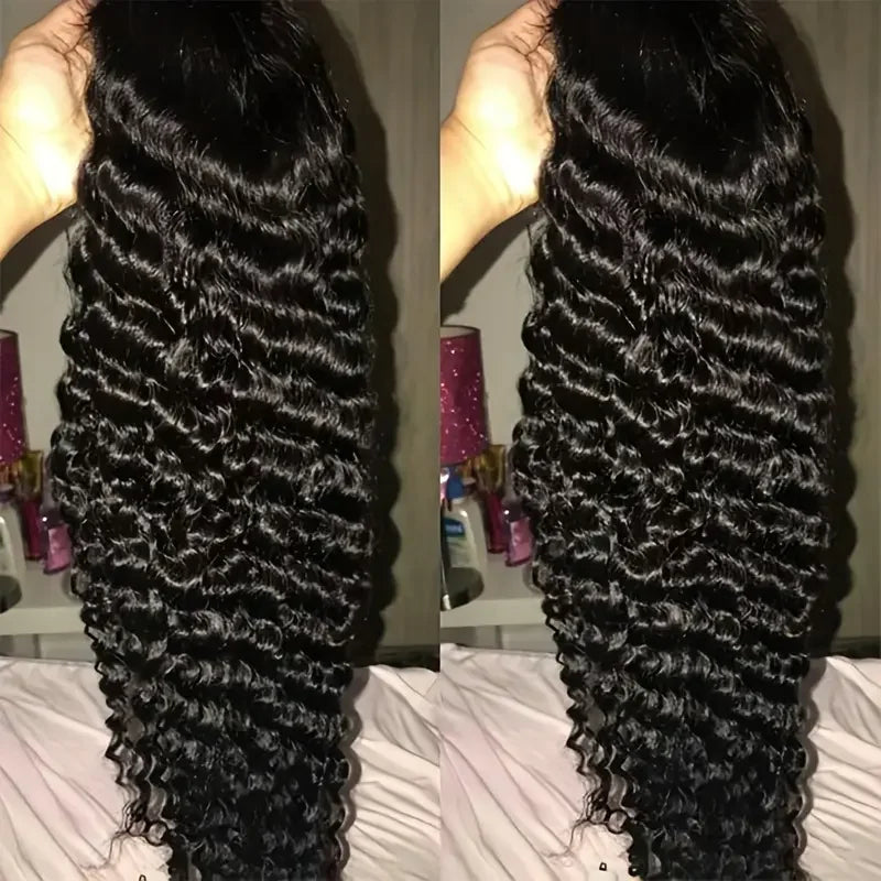 230% High-Density Deep Wave Frontal Wig | Sophisticated 13x6 HD Lace Frontal | Elegant Vietnamese Human Hair Lace Closure Wig | "Dignified" Deep Curly Medium-Length Remy Hair for Voluminous Styling Luxegan