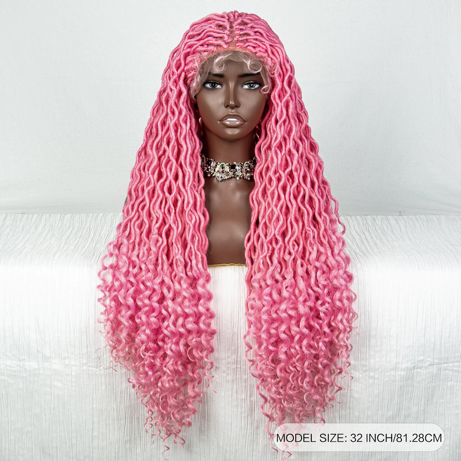 Colorful Dreadlocks & Water Wave Braids Wig | Lace Front | Baby Hair Luxegan