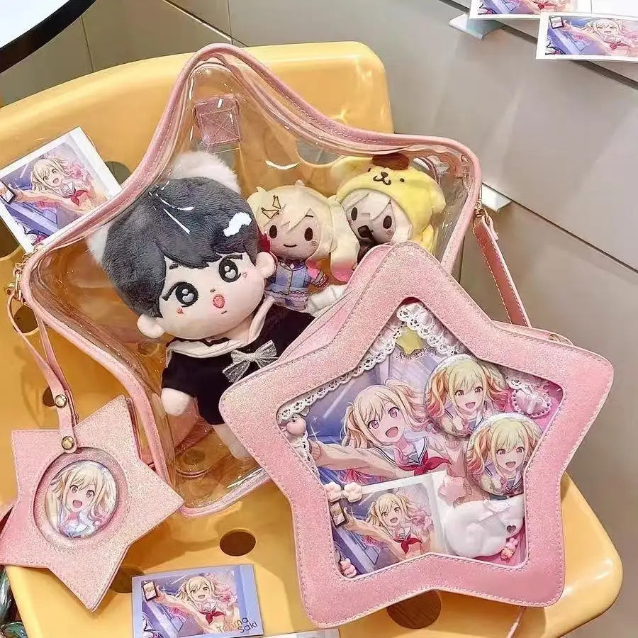 Star Red Crossbody Bags Ita Bag | Women Japanese Transparent Mini Backpacks | Ladies Sweet Cute Mochila Aesthetic Luxegan