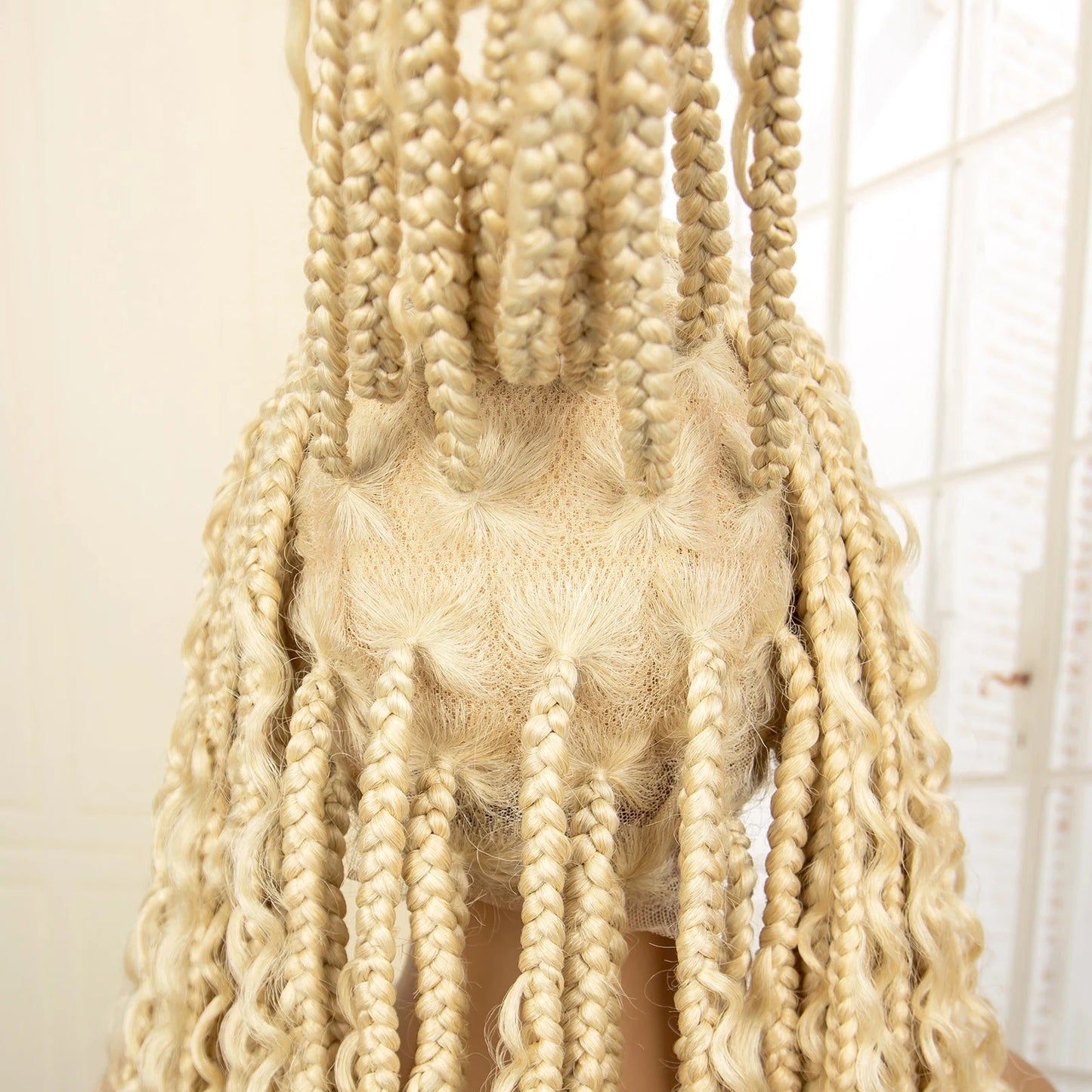 613 Blonde Knotless Boho Braids Wig | Full Lace | Baby Hair | Kanekalon Synthetic Luxegan