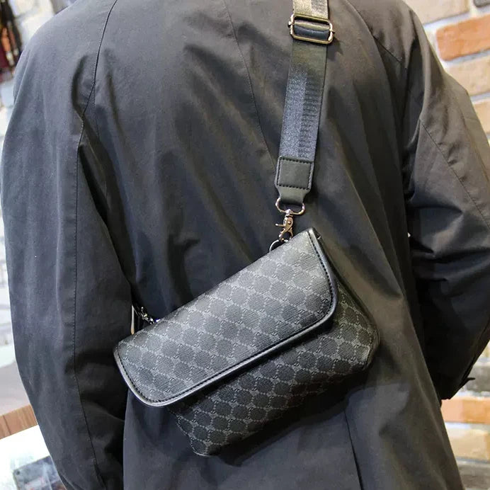 New Season Trend Small Crossbody Bag | Fashion Boys' Personality Shoulder Backpack | High-Quality PU Leather Mobile Phone Bag Luxegan