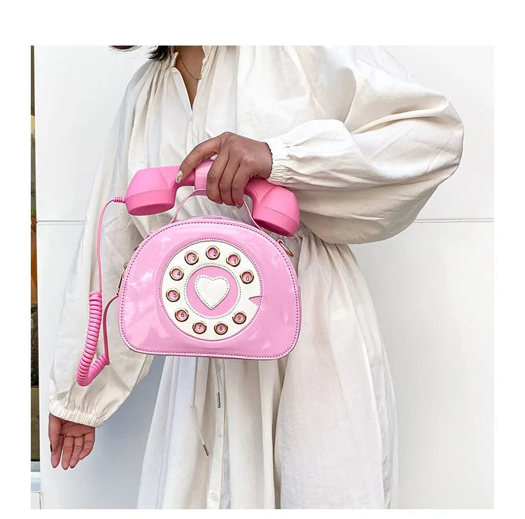 PU Leather Shoulder Bag | Casual Handbag & Stylish Telephone Shaped Crossbody Luxegan
