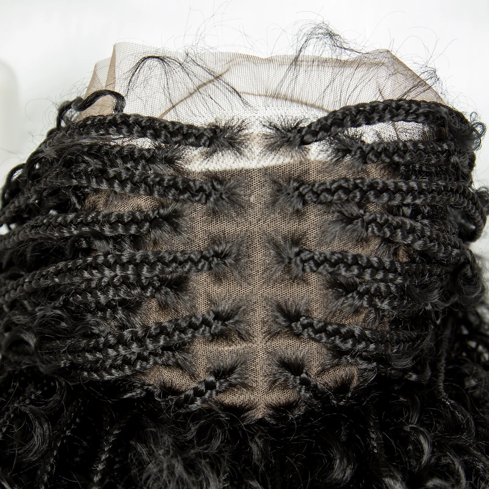 HD Transparent Full Lace Boho Box Braids Wig | Knotless Synthetic Luxegan