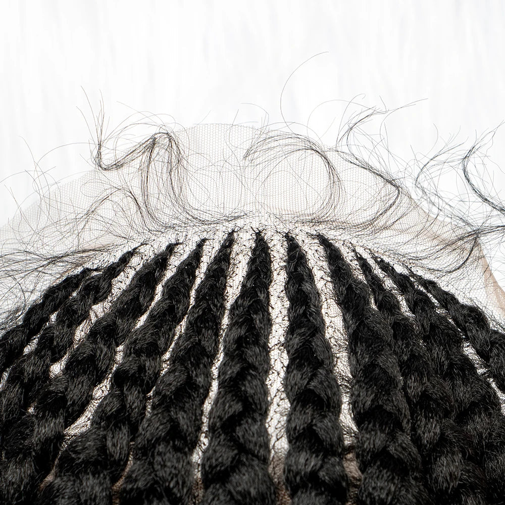 36" Box Braids Full Lace Wig | Baby Hair | Heat Resistant Synthetic Braids | Black Women Luxegan