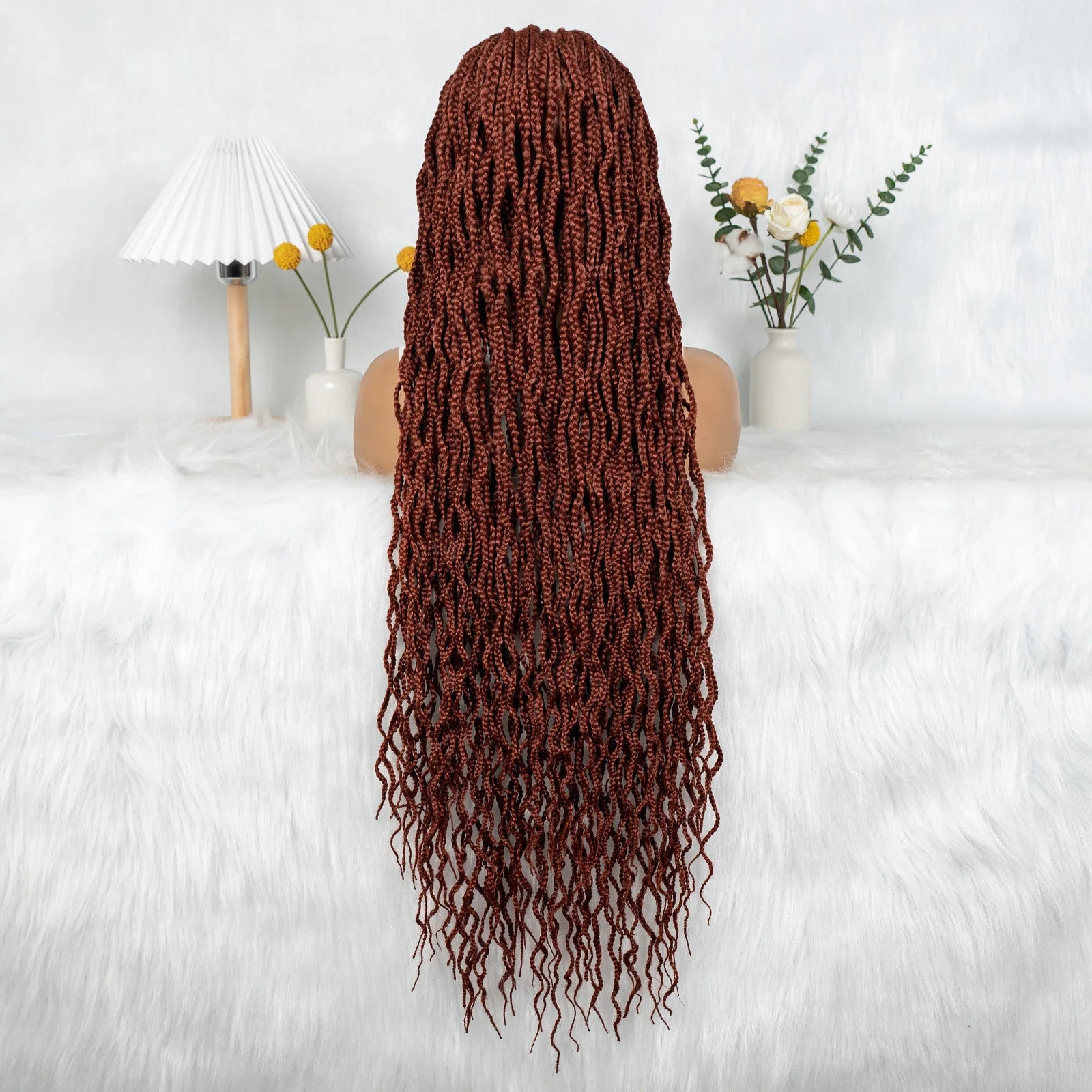 Crochet Box Braids Full Lace Wig with Pre-Plucked Hairline Luxegan