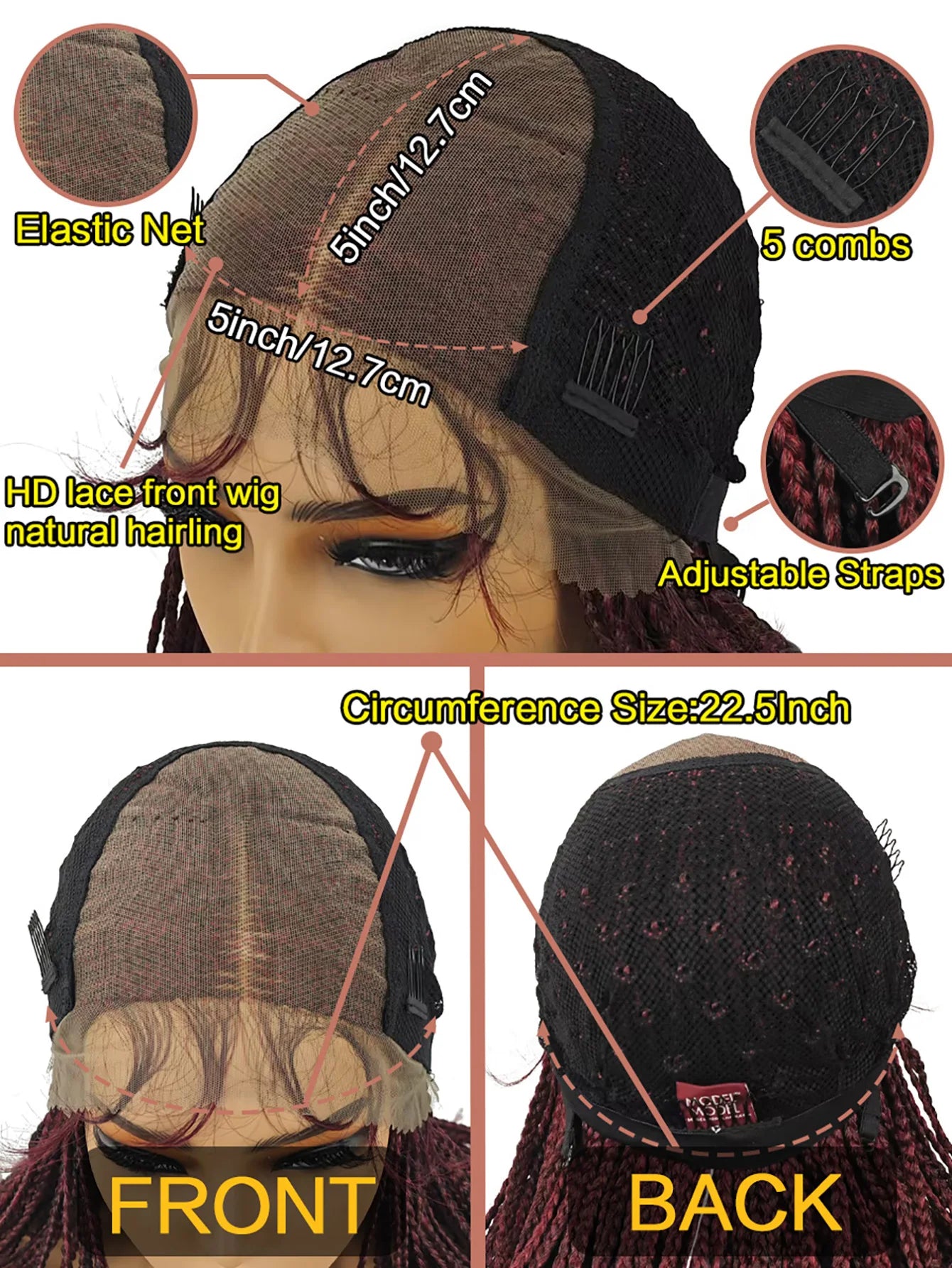 Long Curly Braided Wig | Synthetic Braiding Wig | Daily Use | 26+ Inches