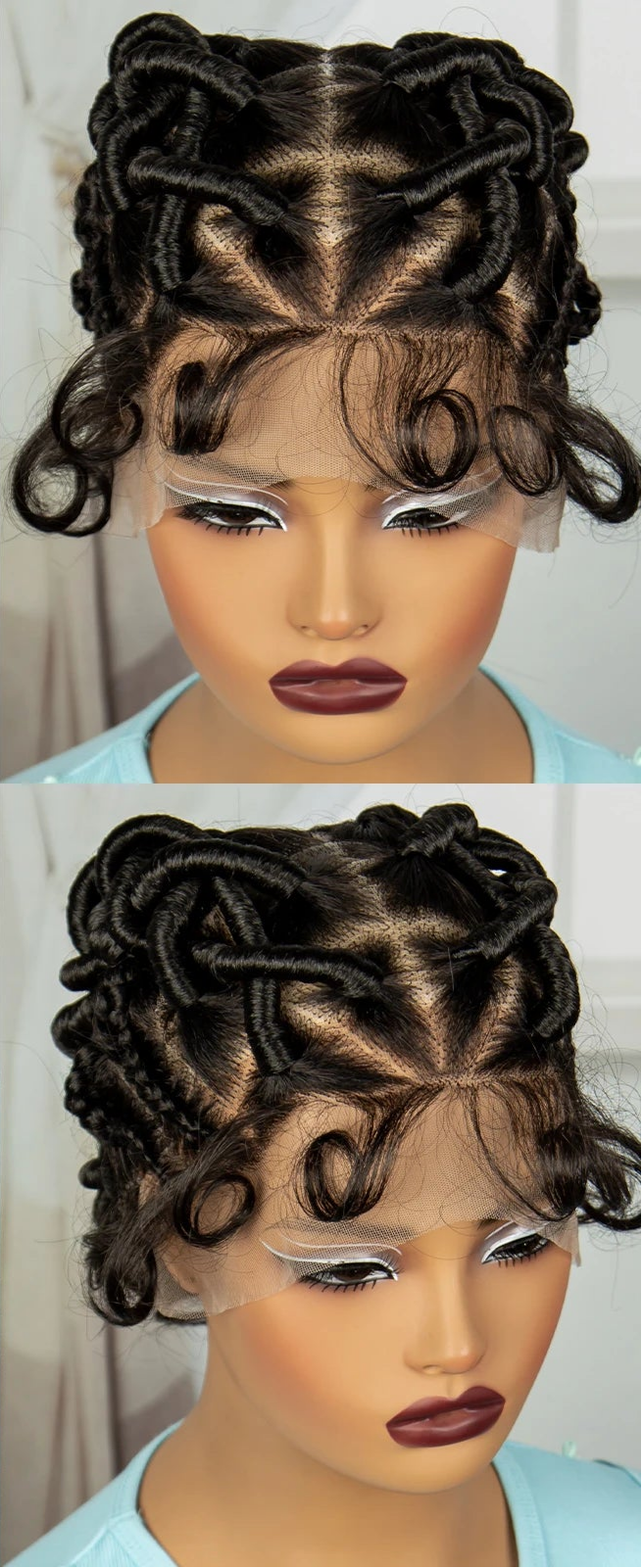 Natural Bantu Knotless Braids Wig | Transparent Full Lace | Baby Hair Luxegan