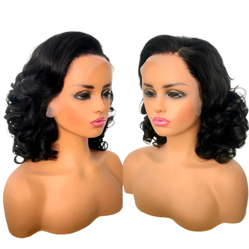 Effortless Beauty: Vietnamese Bouncy Curly Wave Lace Front Wig | Remy | Density Double Drawn | Loose | HD Lace | Glueless | Lace Frontal | Raw Human Hair Wigs