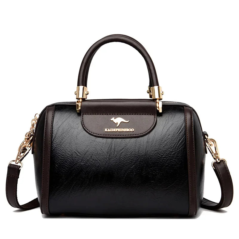Super High-Quality Leather Top Handle Purse | Shell Bag & Fashionable Handbag Luxegan