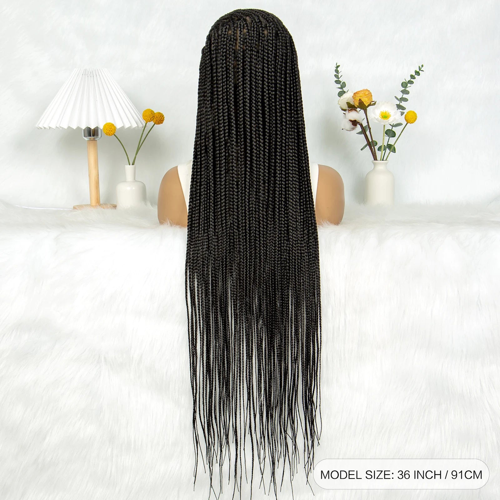 Goddess Bohemian Knotless Braids Wig | Full Lace Front | Cornrow Accents Luxegan