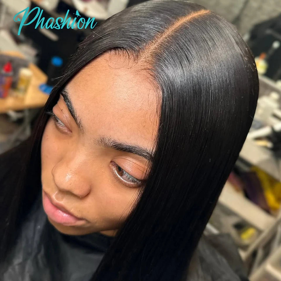 Phashion Kim K 2x6 Swiss Transparent Lace Closure Straight Wave Deep Parting Brazilian Remy Human Hair For Black Women On Sale