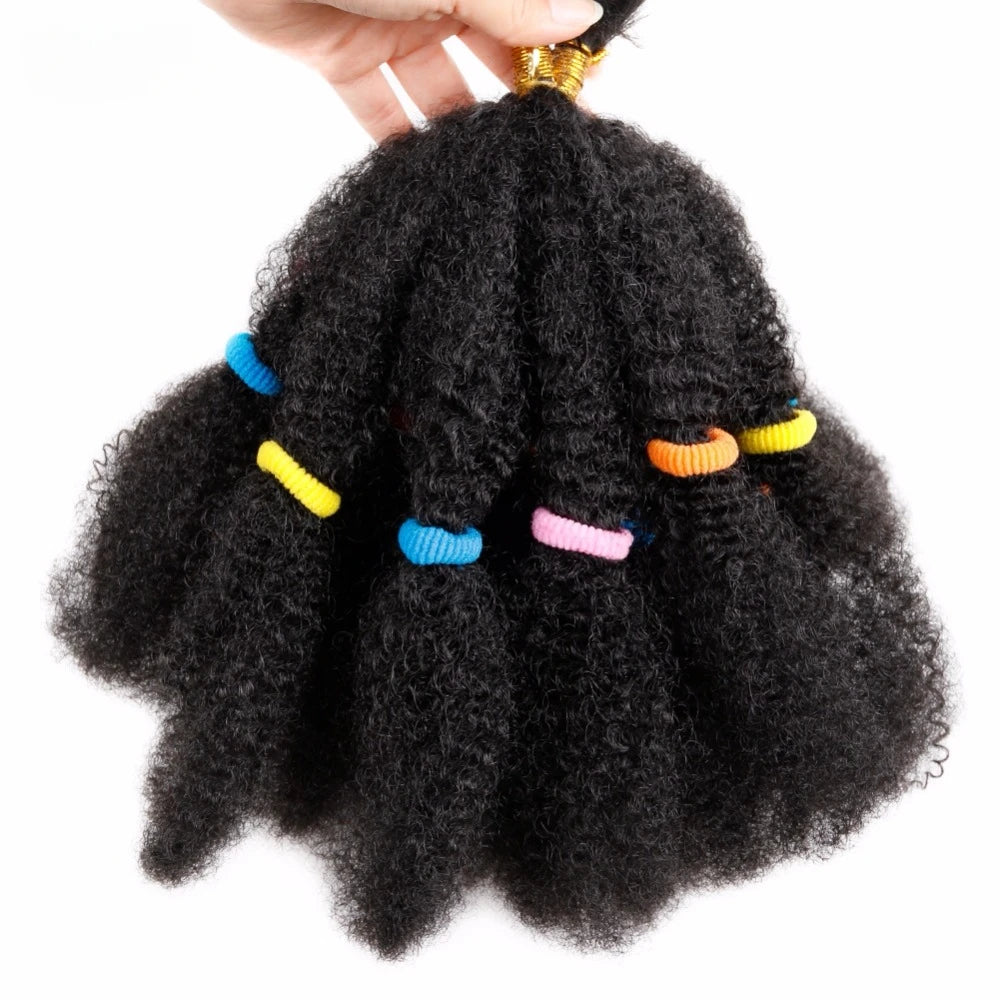 12" Frosted Afro Kinky Bulk Synthetic Hair for Crochet Braids | Short Curly Hair Extensions Luxegan