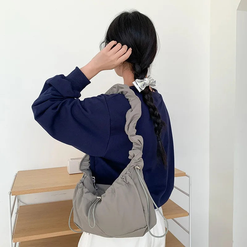 Simple Fashion Fold Shoulder Bag | Vintage Casual Designer Underarm Crossbody Bag Women | New Luxury Handbags High Quality Luxegan