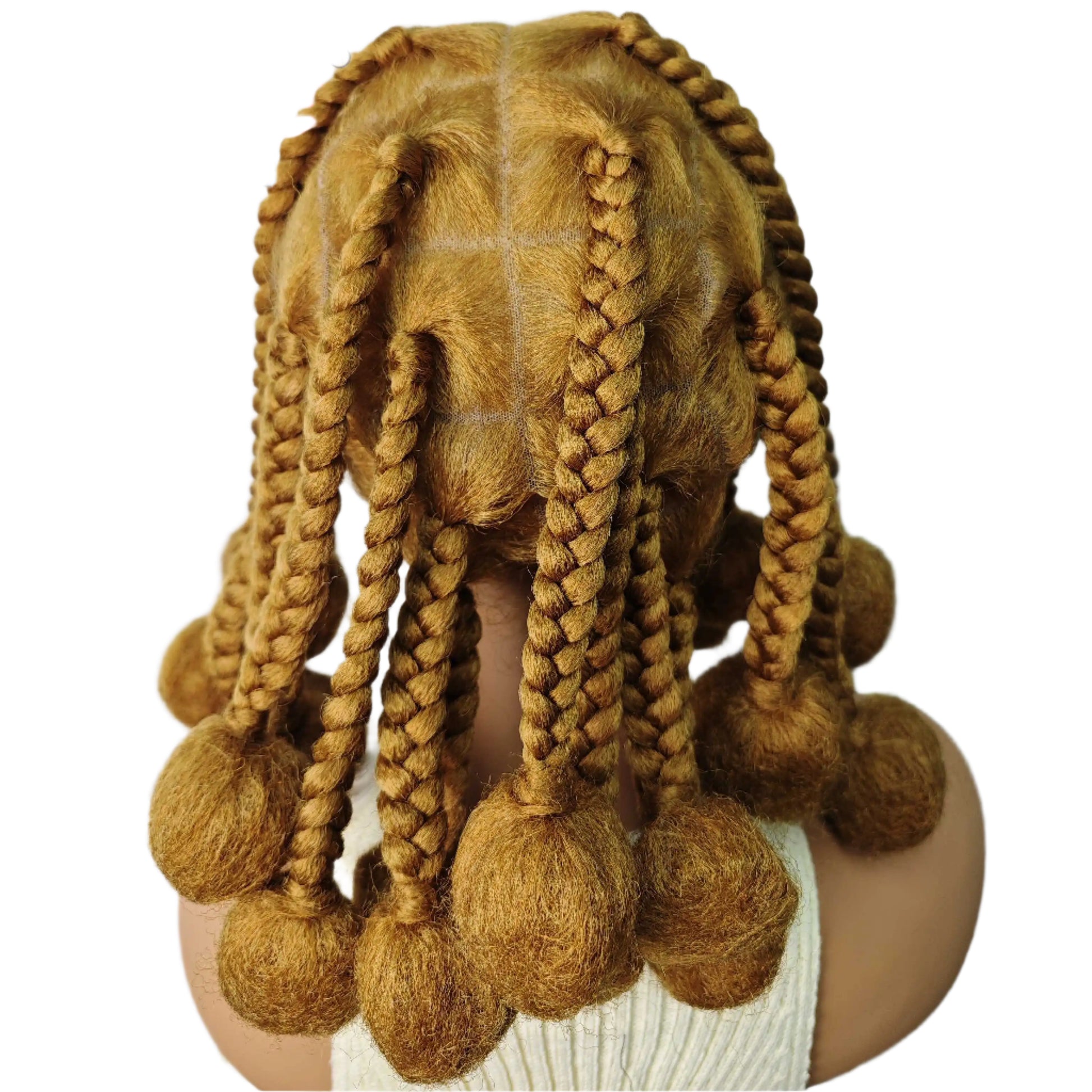 12" Ginger Orange Knotless Box Braiding Wig | Transparent Lace Front Synthetic Hair with Baby Hair Luxegan